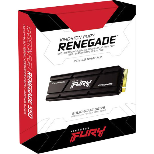 Внешний вид SSD накопитель Kingston FURY Renegade with Heatsink 1TB NVMe M.2 2280 PCIe 4.0 x4 3D NAND TLC (SFYRSK/1000G)