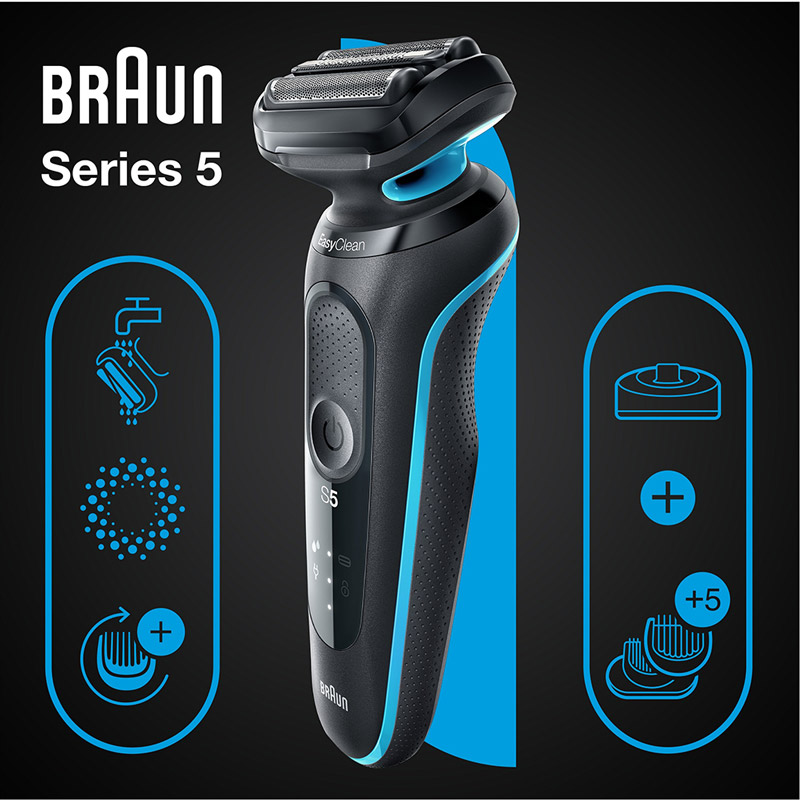 Внешний вид Электробритва BRAUN Series 5 51-M4500cs Black/Mint