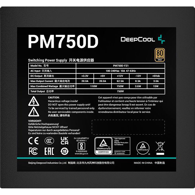 Фото Блок питания DEEPCOOL PM750D (R-PM750D-FA0B-EU) 750W