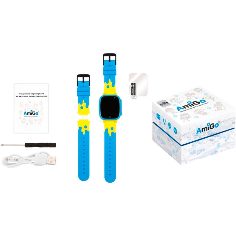 Фото Смарт-часы AMIGO GO008 GLORY GPS WIFI Blue-Yellow