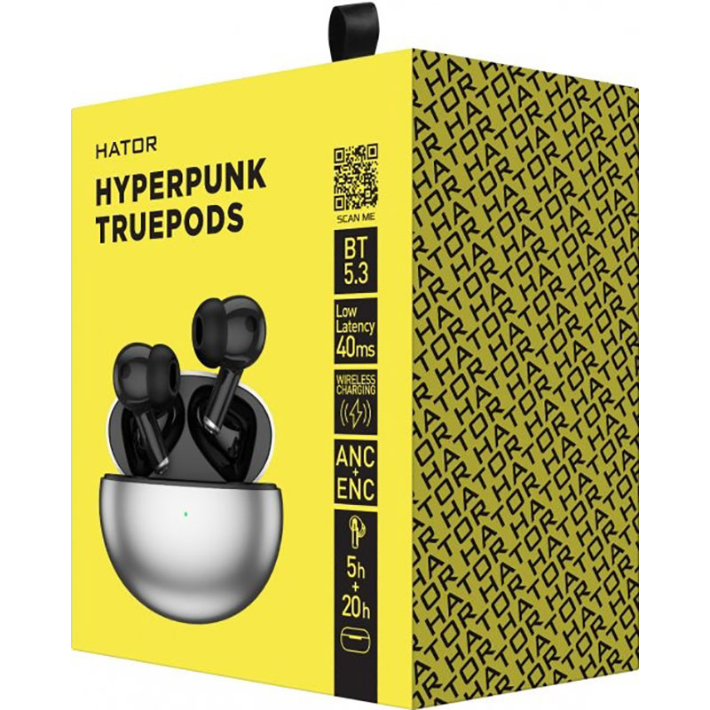 Фото Гарнитура HATOR Hyреrpunk Truepods Black (HTA-430)