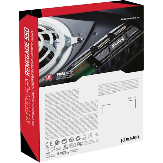 Фото SSD накопитель Kingston FURY Renegade with Heatsink 1TB NVMe M.2 2280 PCIe 4.0 x4 3D NAND TLC (SFYRSK/1000G)