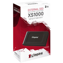 Внешний SSD накопитель KINGSTON XS1000 2TB USB 3.2 Type-C, G2 Black
