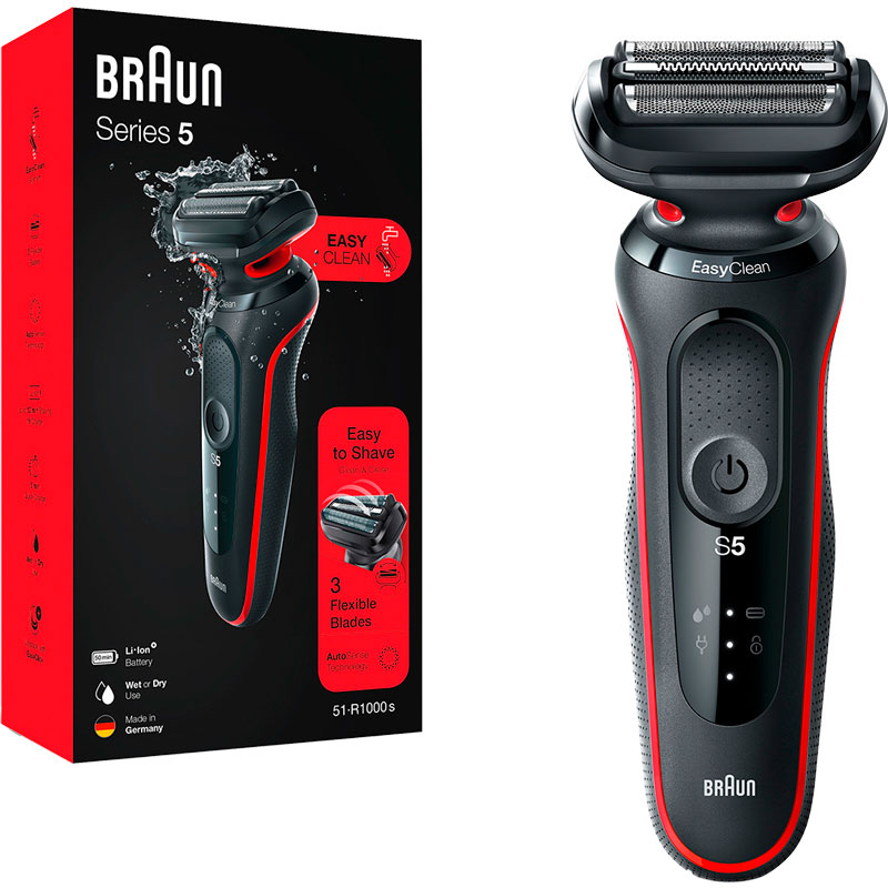 Зовнішній вигляд Електробритва BRAUN Series 5 51-R1000 Black/Red