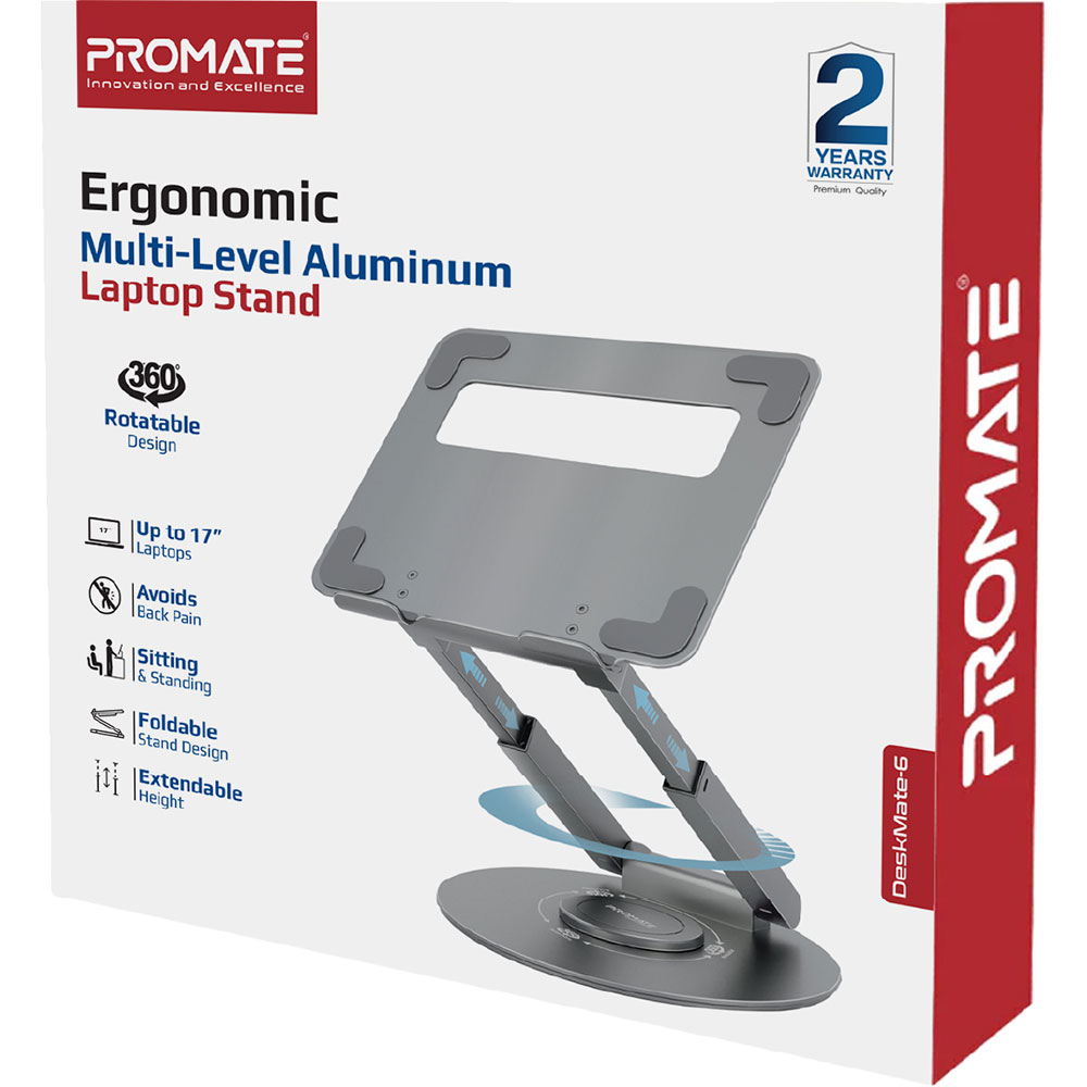 Заказать Подставка для ноутбука PROMATE DeskMate-6 Grey (deskmate-6.grey)