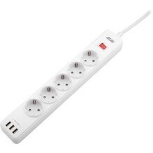 Мережевий фільтр 2E 5 розеток 3xUSB-A 2м 16А 3x1.5мм2 White (2E-SP515M2USBWH)