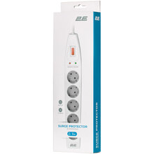 Сетевой фильтр 2E 5 розеток 3м 16А 3х1.5мм2 White (2E-SP515M3WH)