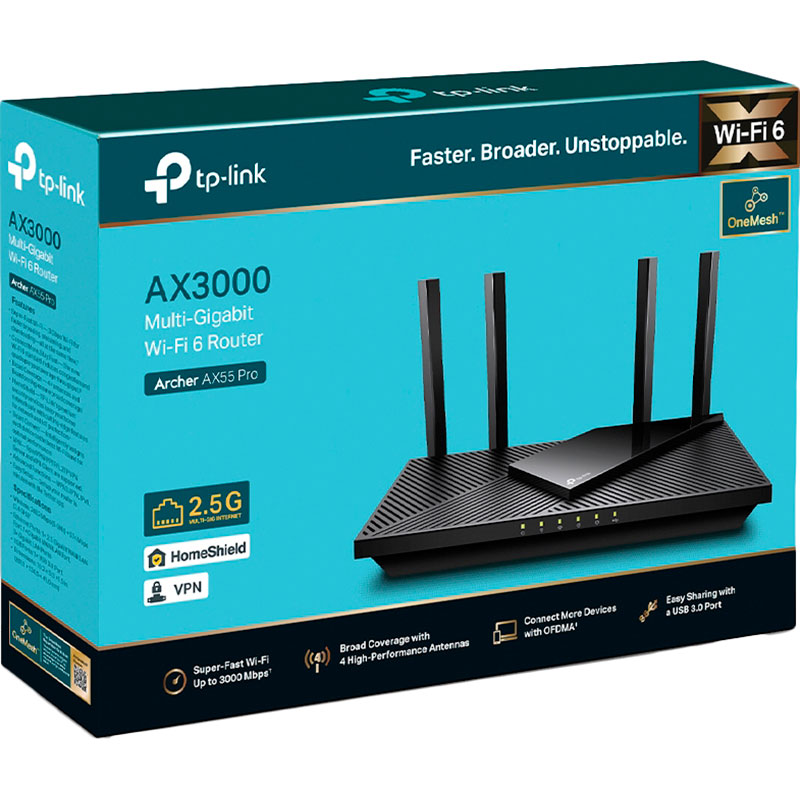 Заказать Маршрутизатор TP-LINK ARCHER AX55 Pro