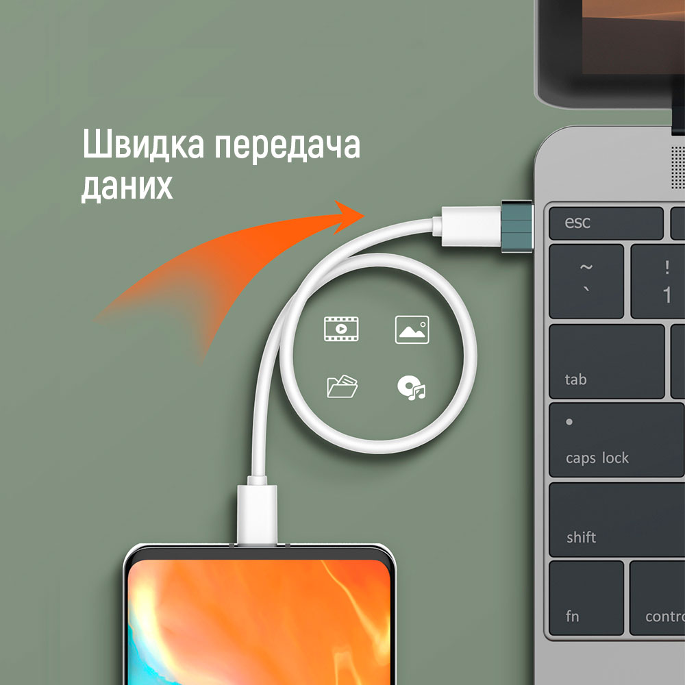 Покупка Переходник COLORWAY Type-C to USB-A Grey (CW-AD-CA)
