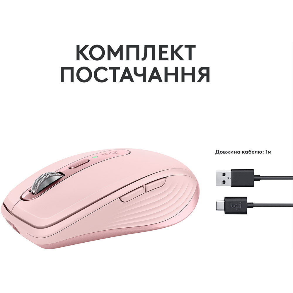 Зображення Миша LOGITECH MX Anywhere 3S Bluetooth Rose (910-006931)