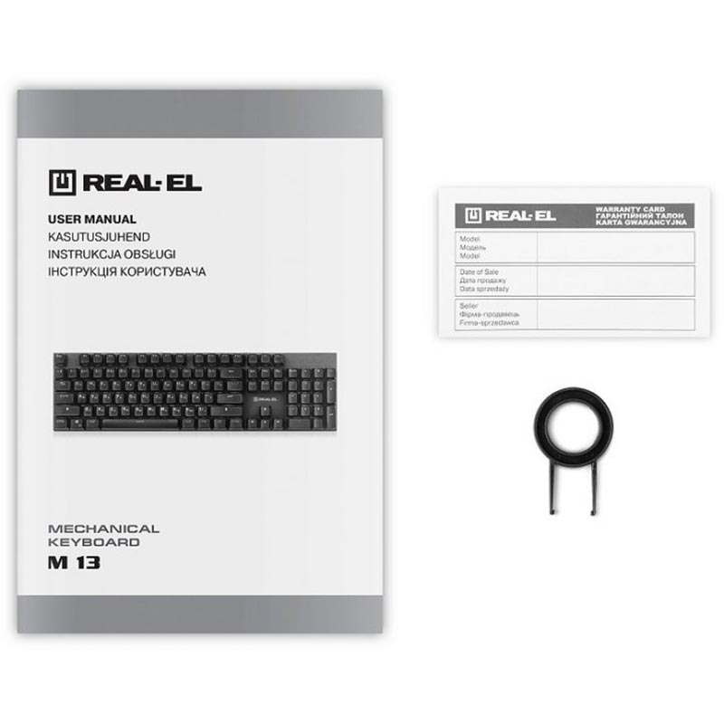 Покупка Клавиатура Real-El M 13 Huano Blue USB Grey (EL123100045)