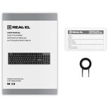 Клавиатура Real-El M 13 Huano Blue USB Grey (EL123100045)