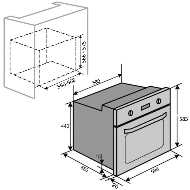 Духова шафа VENTOLUX BRISTOL 6 MT (WH) Об'єм 70