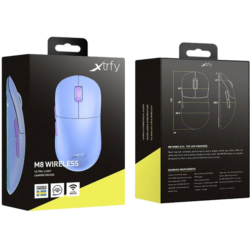 Покупка Мышь XTRFY M8 WIRELESS Frosty Purple (M8W-RGB-PURPLE)