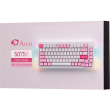 Клавіатура AKKO 5075B Plus Prunus Lannesiana RGB CS Silver Hot-Swap White/Pink (6925758619158)