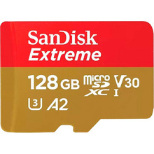 Карта памяти SANDISK 128GB C10 UHS-I U3 Extreme V30 + SD (SDSQXAA-128G-GN6MA0