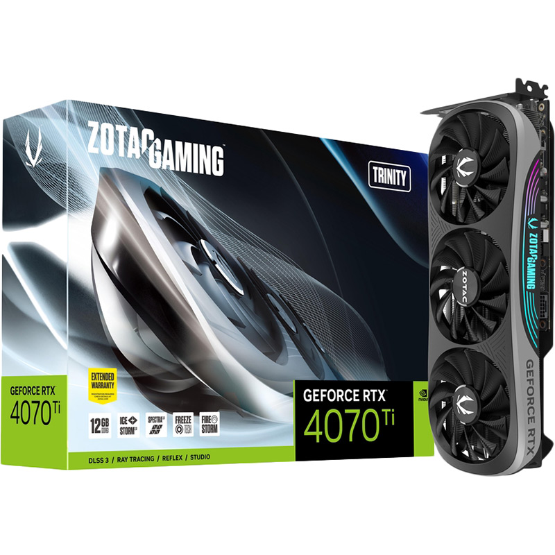 Фото Видеокарта ZOTAC GeForce RTX 4070 Ti 12GB GDDR6X Trinity (ZT-D40710D-10P)