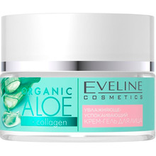 Крем-гель для обличчя Eveline Cosmetics Organic Aloe+Collagen Зволожуюче-заспокійливий для нормальної та чутливої шкіри 50 мл (5903416026952)