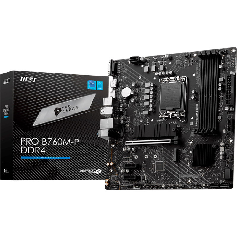 Материнская плата MSI PRO B760M-P DDR4 (911-7E02-001) Поддерживаемые процессоры Intel Core 13, 12-го поколения под сокет LGA1700