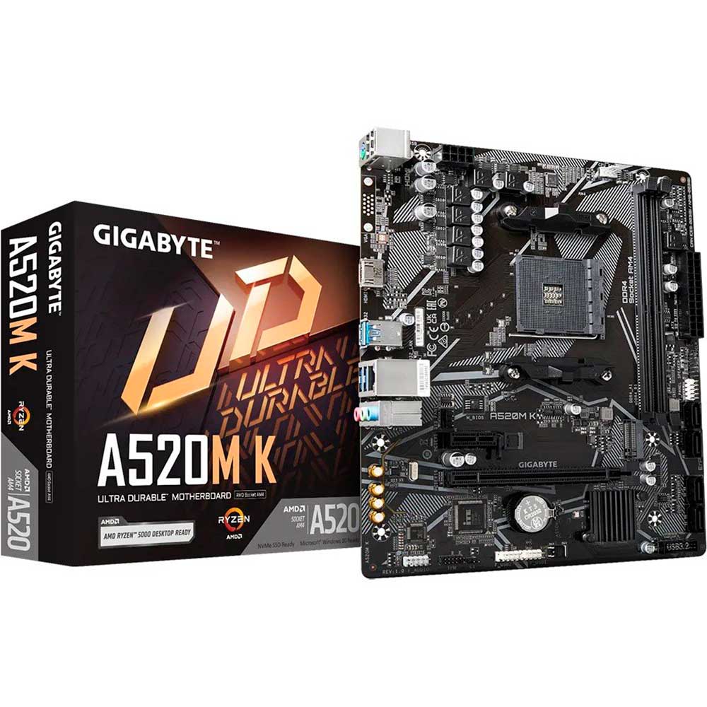 Материнская плата GIGABYTE A520M K Поддерживаемые процессоры AMD Ryzen 3000, 4000, 5000 серии