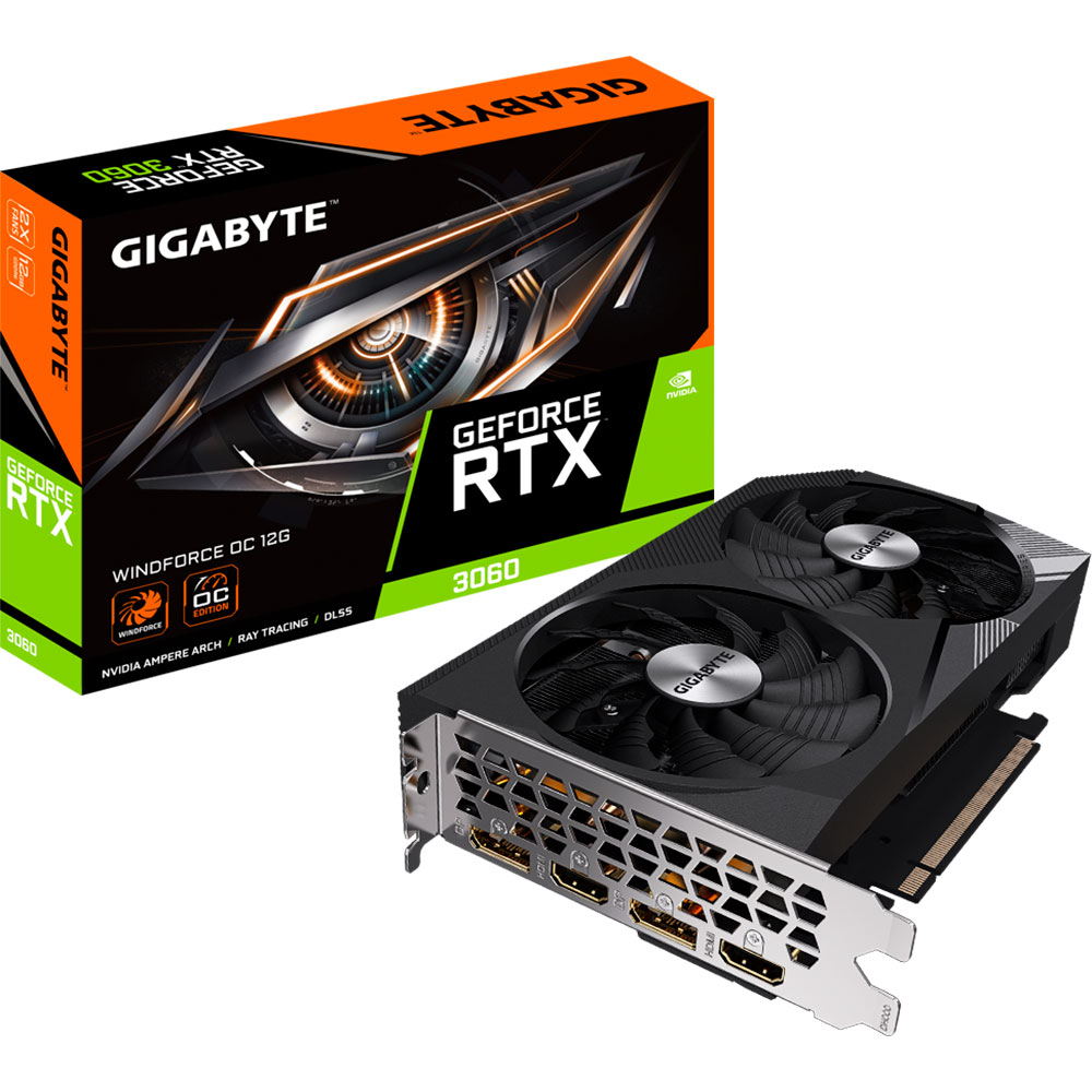 Заказать Видеокарта GIGABYTE GeForce RTX 3060 12GB GDDR6 WINDFORCE OC (GV-N3060WF2OC-12GD)