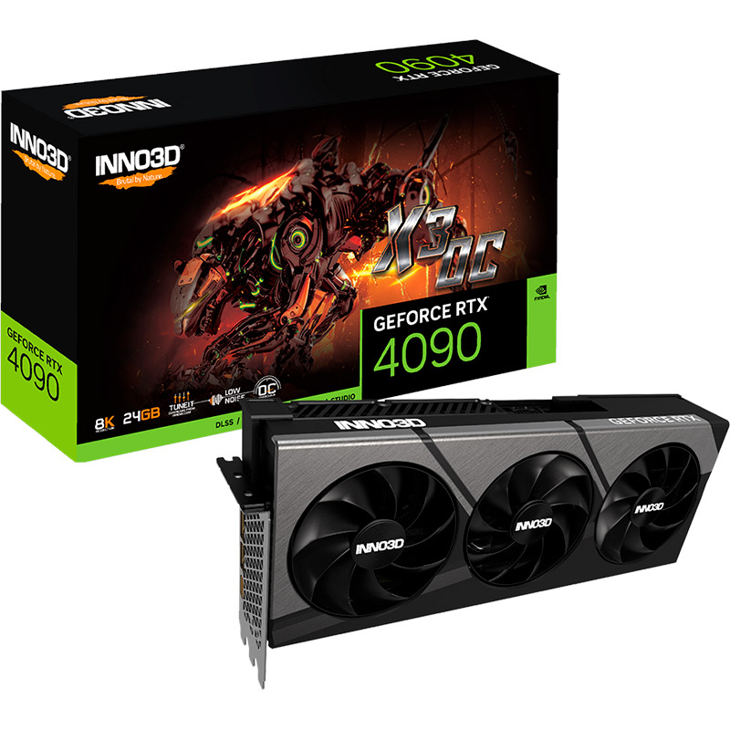 Фото Видеокарта INNO3D GeForce RTX 4090 24GB GDDR6X X3 OC (N40903-246XX-18332989)