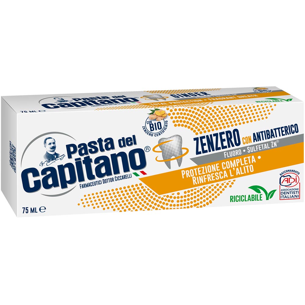 Зубна паста Pasta del Capitano Ginger антибактеріальна з імбиром 75 мл (8002140039911) Тип зубна паста