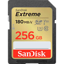 Карта памяти SANDISK SD 256GB C10 UHS-I U3 R180/W130MB/s Extreme V30 (SDSDXVV-256G-GNCIN)