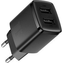 Зарядний пристрій BASEUS Compact Charger 2U 10.5W Black (CCXJ010201)