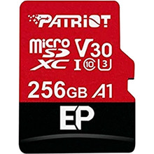 Купити у Запоріжжі - Карта пам'яті PATRIOT Miсro-SDXC 256GB class 10 UHS-I/U3 EP A1 (PEF256GEP31MCX)