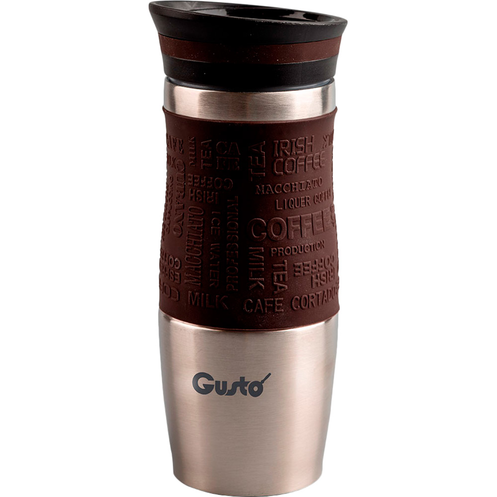 Термокружка Gusto GT204 380 мл Brown (88664) Термокружка Gusto GT204 380 мл Brown (88664)