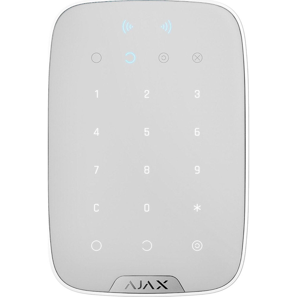 Беспроводная сенсорная клавиатура Ajax KeyPad Plus White (000023070)