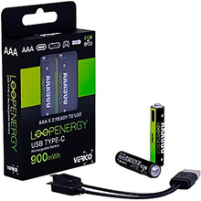 Акумулятори VERICO Loop Energy AAA USB Type-C 600 мАг Li-ion 4 шт (1UDBT-A2WEBC-NN)
