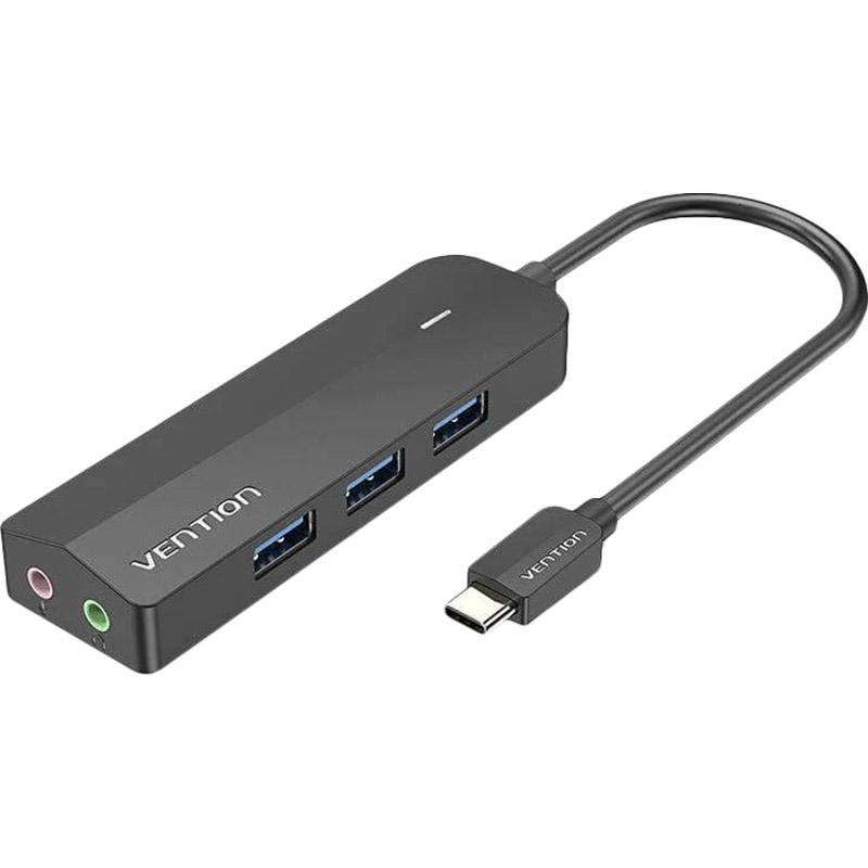 Док-станция VENTION USB 3.1 Type-C - 3 x USB 3.0 + MicroUSB + 3.5mm Black (TGQBB)