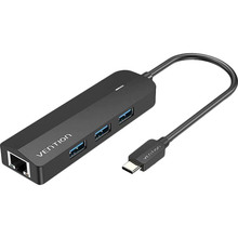 Док-станция VENTION USB 3.1 Type-C - 3 x USB 3.0 + MicroUSB + RJ45 Black (TGPBB)