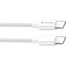 Кабель COLORWAY Type-C-Type-C 65 W 3 А TPE PD Fast Charging 2 м White (CW-CBPDCC056-WT)