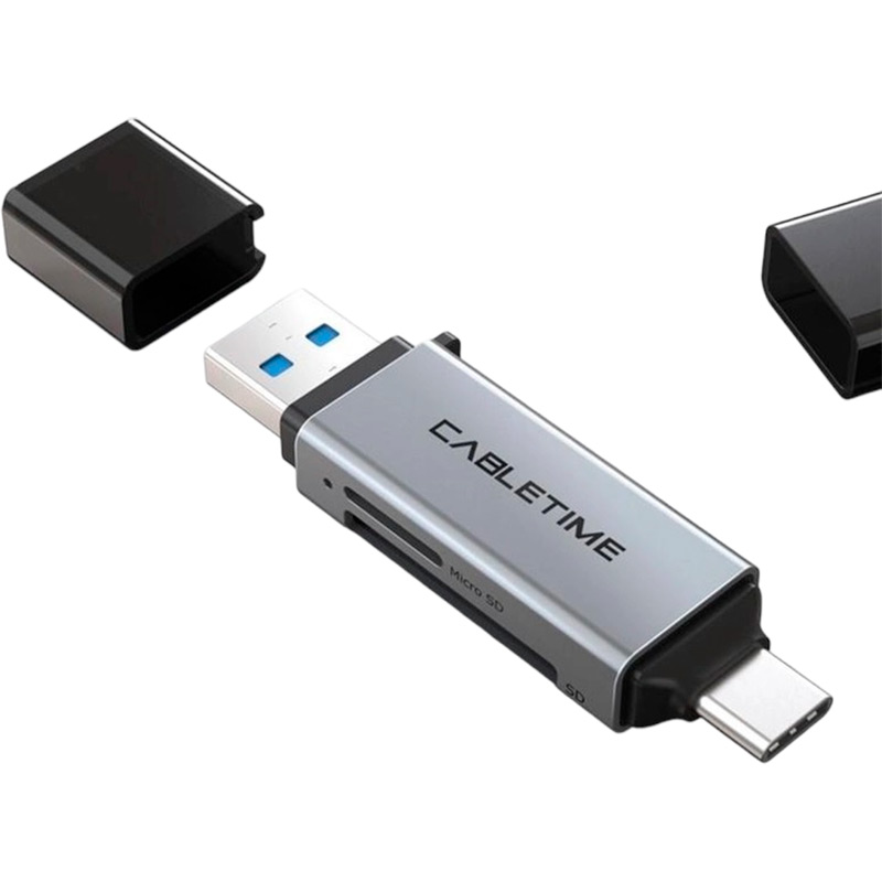Фото - Картридер / USB-хаб Кард-рідер CABLETIME CB46G USB3.0 A + USB TYPE C SD/TF (CB46G)