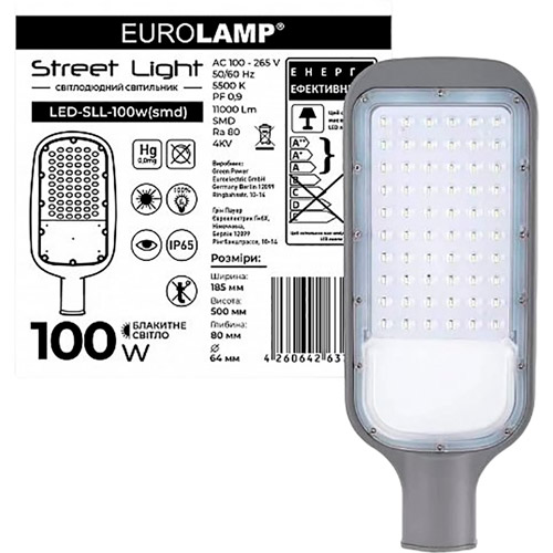 Светильник EUROLAMP LED SMD 100W 6500K gray 10 (LED-SLL-100w(smd))