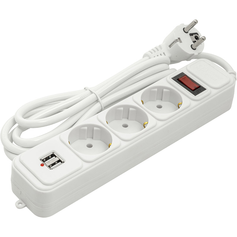 Мережевий фільтр POWERPLANT JY-1054U/1.8 3 розетки 2xUSB 1.8м 10А 3х1.5мм White (PPSA10M18S3U) Мережевий фільтр POWERPLANT JY-1054U/1.8 3 розетки 2xUSB 1.8м 10А 3х1.5мм White (PPSA10M18S3U)