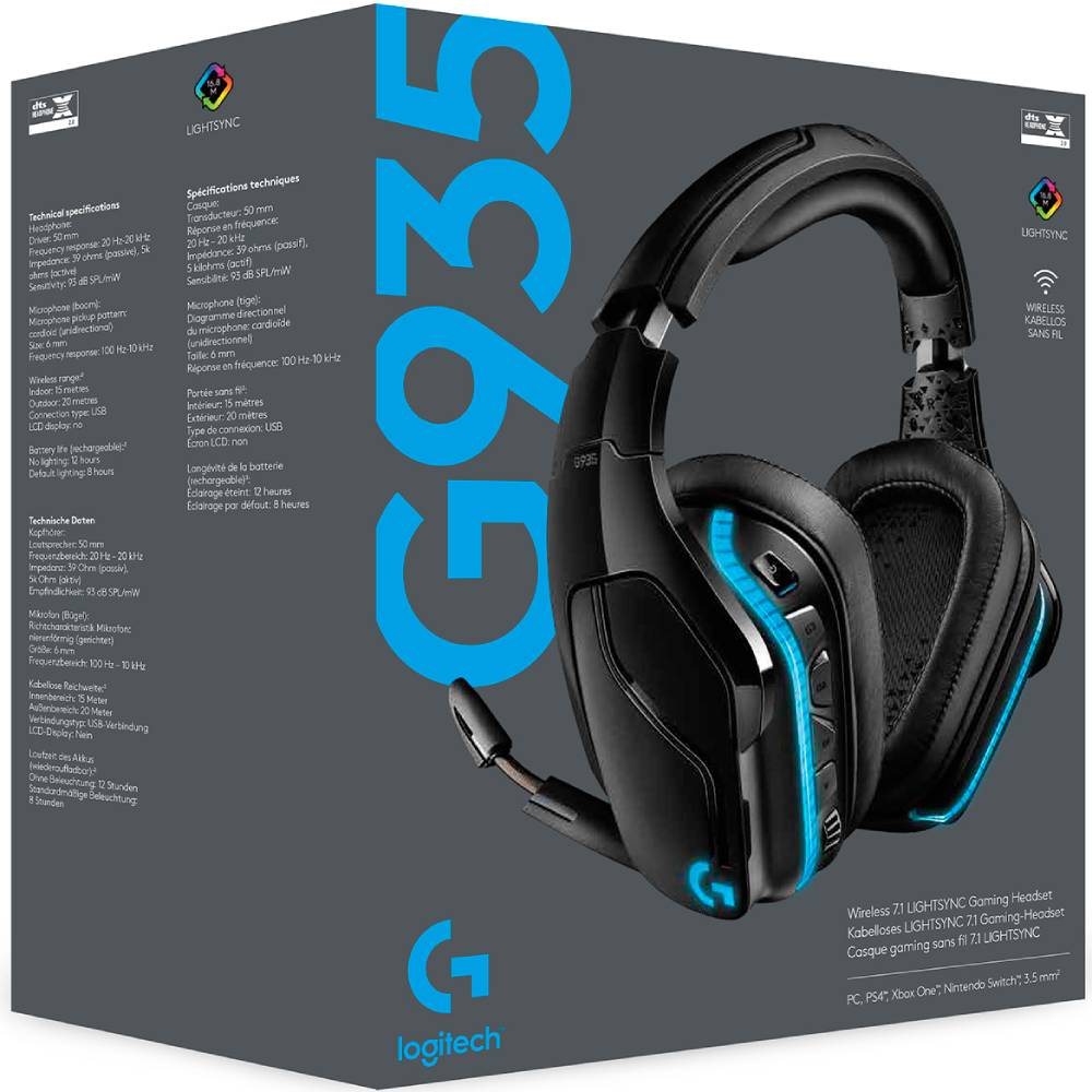 Фото 15 Гарнітура LOGITECH G935 Wireless 7.1 Surround LIGHTSYNC (981-000744)