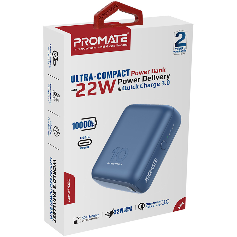 Powerbank PROMATE Acme-PD20 10000mAh Blue (acme-pd20.blue) Торгова марка PROMATE