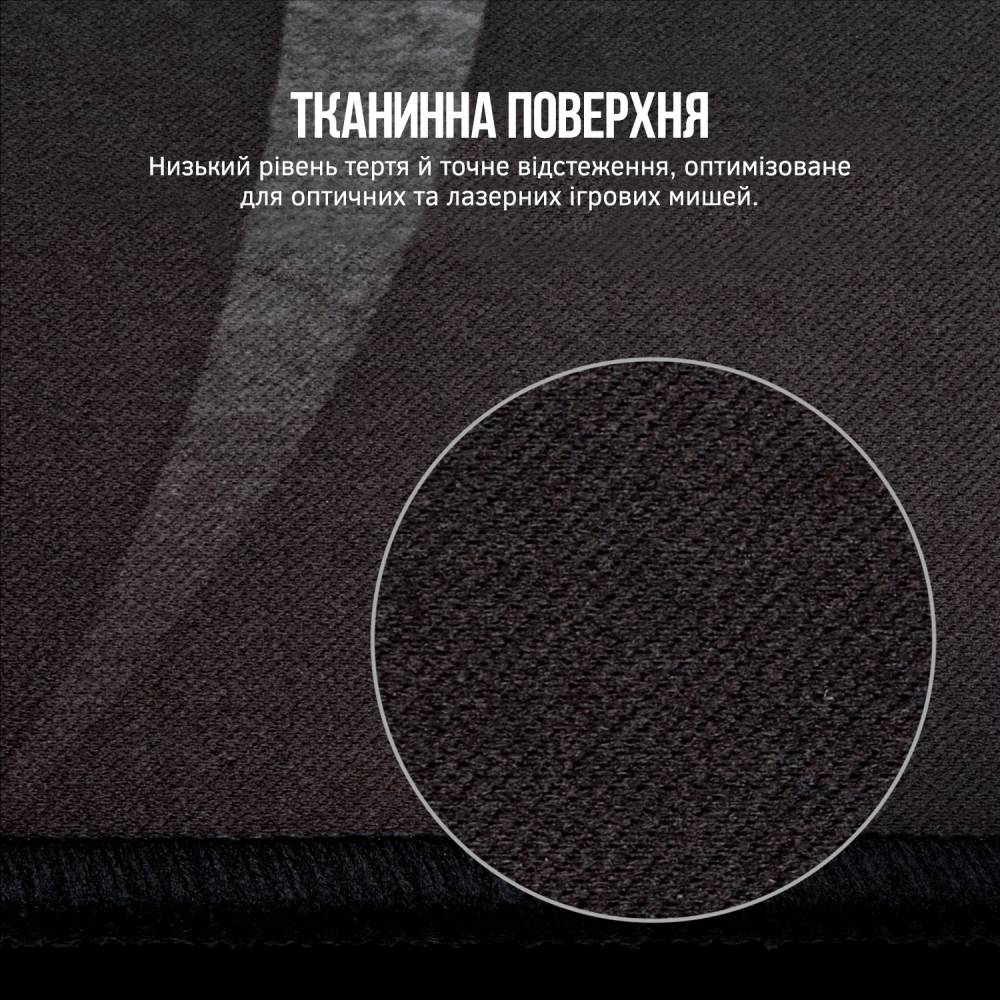 Килимок Corsair MM300 PRO Premium Spill-Proof Cloth Black (CH-9413631-WW) Матеріал поверхні тканина