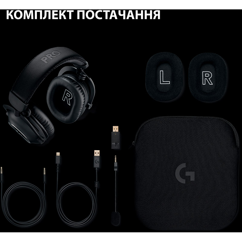 Гарнитура LOGITECH G PRO X 2 LIGHTSPEED Wireless Gaming Black (981-001263) Гарнитура LOGITECH G PRO X 2 LIGHTSPEED Wireless Gaming Black (981-001263) Конструкция полноразмерные (полный обхват уха)
