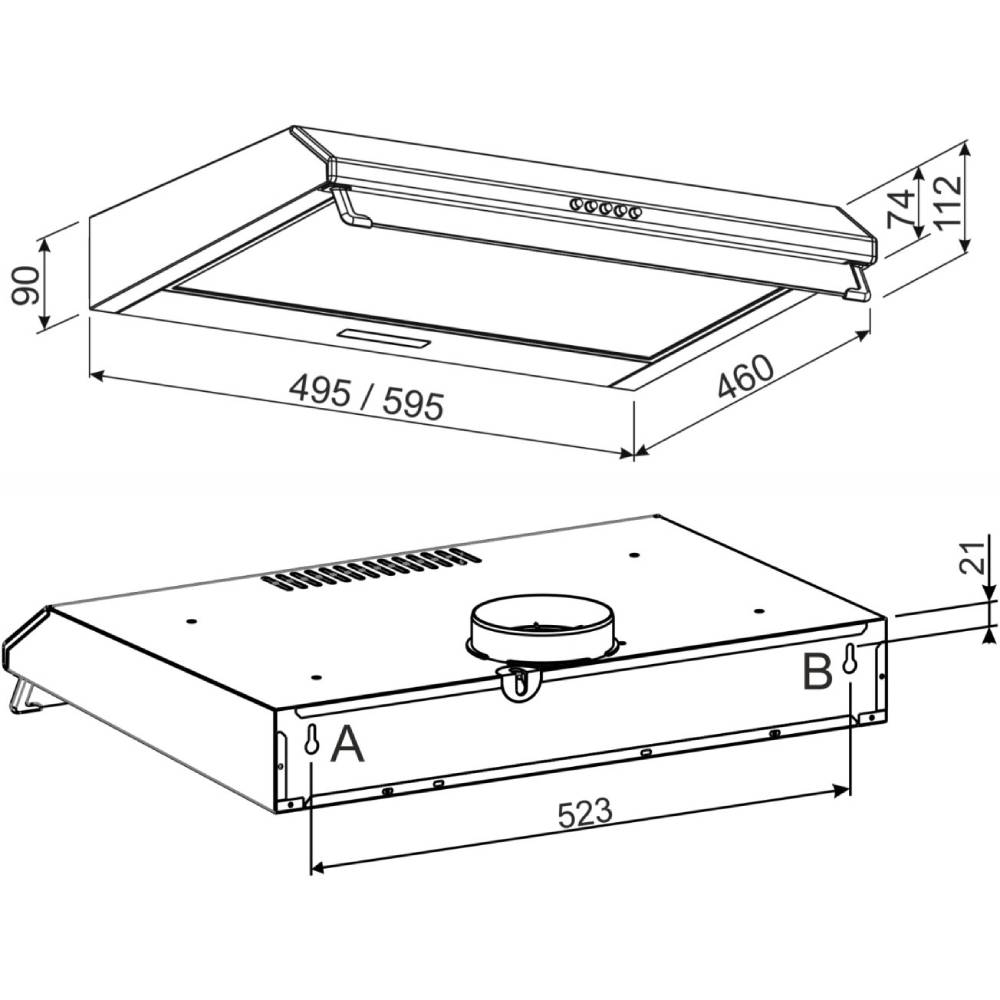 Изображение Вытяжка JANTAR PHT I LED 50 BR