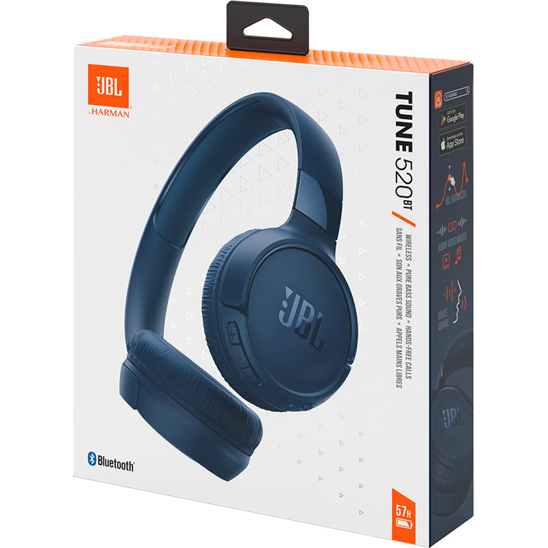 Зображення Гарнітура JBL TUNE 520BT Blue (JBLT520BTBLUEU)