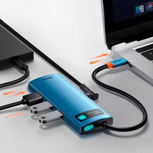Док-станция BASEUS Metal Gleam Series 6in1 Blue