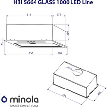 Витяжка MINOLA HBI 5664 WH GLASS 1000 LED Line