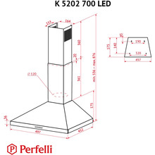 Вытяжка PERFELLI K 5202 BL 700 LED