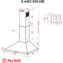 Витяжка PERFELLI K 6402 BL 850 LED