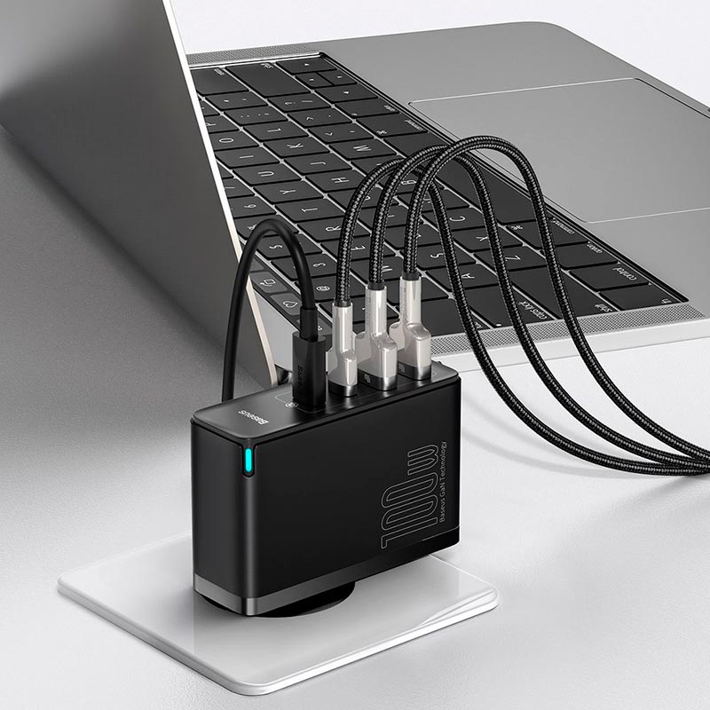 В Украине Сетевое зарядное устройство BASEUS CCGAN2P-L01 100W GaN Black (CCGAN2P-L01)